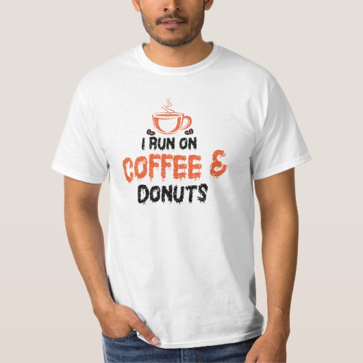 T-shirt Je cours sur café et beignets (Devant)