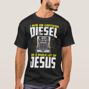 T-shirt Je cours sur du diesel à la caféine et beaucoup de