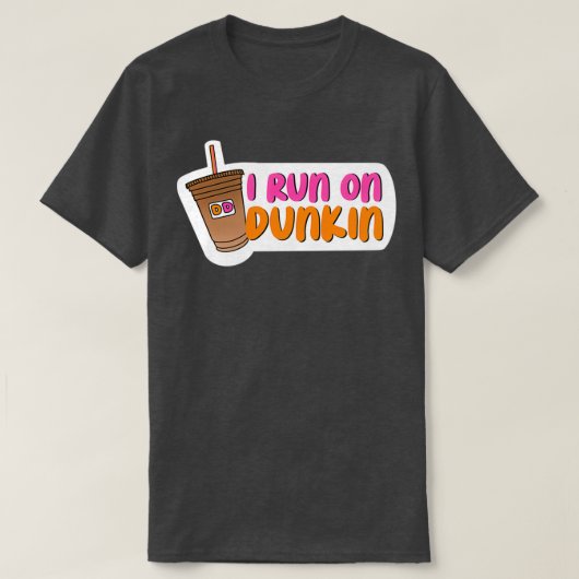 T-shirt Je cours sur Dunkin  (Design devant)