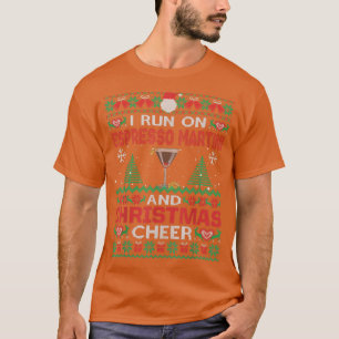 T-shirt Je Cours Sur Espresso Martini Et Noël Joyeux Vilai
