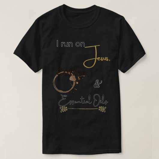 T-shirt Je cours sur Jésus Café et Huiles (Design devant)
