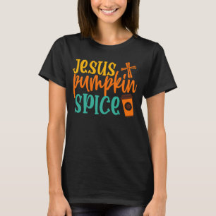 T-shirt Je cours sur Jésus et Citrouille épices Jésus blan