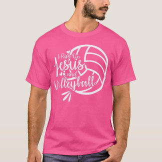 T-shirt Je Cours Sur Jésus Et Volley-Ball