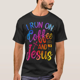 T-shirt Je cours sur le café et Jésus chrétien