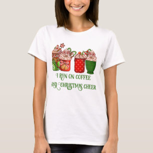 T-shirt Je cours sur le café et la joie de Noël