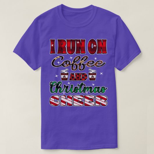 T-shirt je cours sur le café et noël acclamer (Design devant)