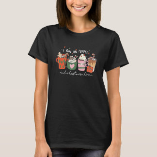 T-shirt Je Cours Sur Le Café Et Noël Joyeux De Neige À La 