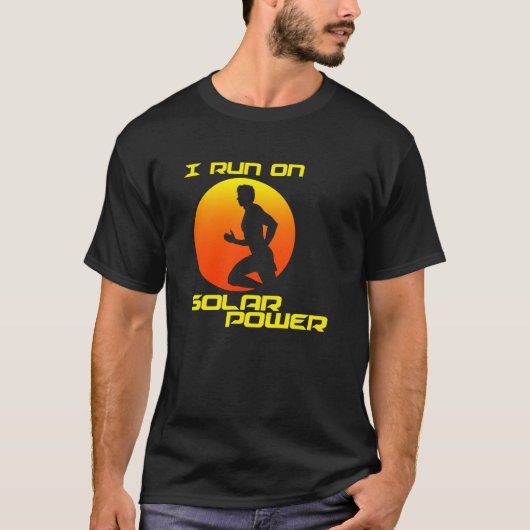 T-shirt Je cours sur l'énergie solaire (Devant)