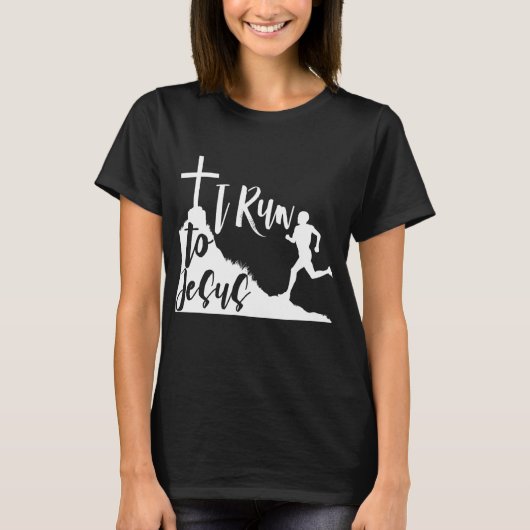 T-shirt Je cours vers Jésus courir Jogging Religieux Chrét (Devant)