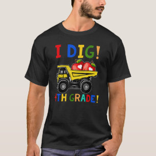 T-shirt Je creuse 4e année élève enseignant tracteur premi