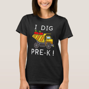 T-shirt Je creuse Pré K Élève Enseignant Construction Reto