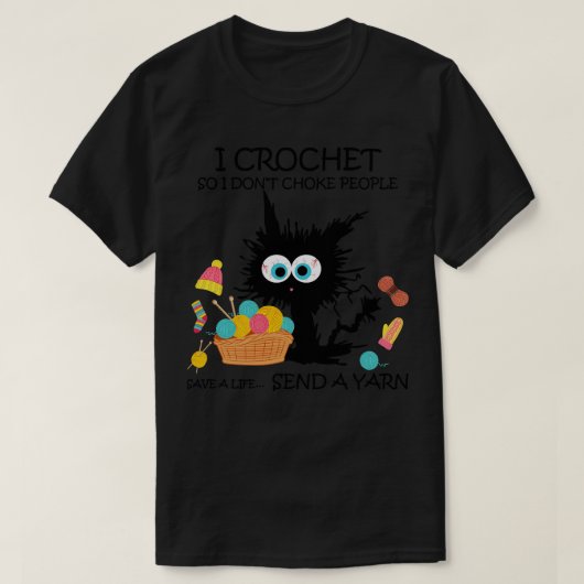 T-shirt Je crochet Je n'étouffe pas les gens 1 (Design devant)