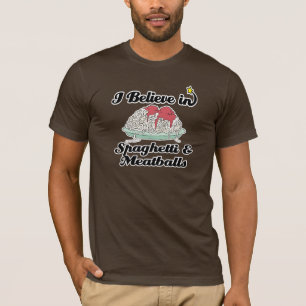 T-shirt je crois aux spaghetti et aux boules de viande