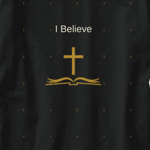 T-shirt Je crois Croix dorée et Inspiration de la Bible