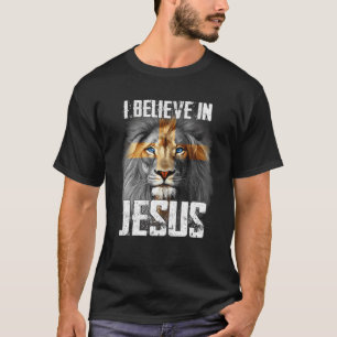 T-shirt Je Crois En Jésus Lion Dieu chrétien
