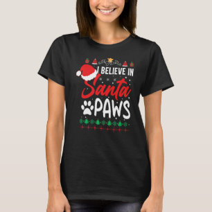 T-shirt Je Crois En Père Noël Paws Chien & Chat Cute Chris
