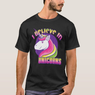 T-shirt Je Crois En Unicornes - Drôle Amoureux Unicorne