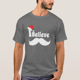 T-shirt Je crois que Noël design avec moustache