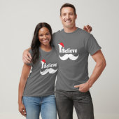 T-shirt Je crois que Noël design avec moustache (Unisexe)