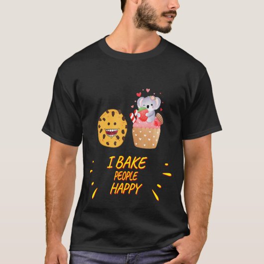 T-shirt Je Cuis Les Gens Heureux Baker Drôle Dire (Devant)