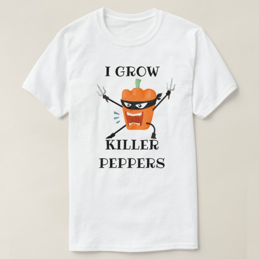 T-shirt Je cultive des poivrons tueurs (Design devant)