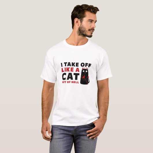 T-shirt Je Décolle Comme Un Chat En Enfer (Devant entier)