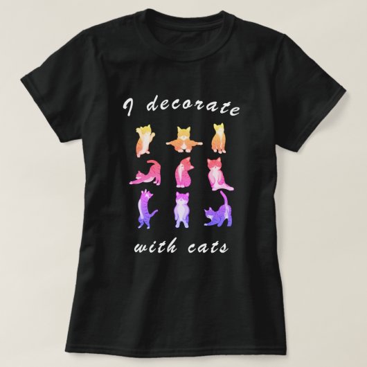 T-shirt Je Décore avec des chats amusant Rainbow Cat Clip (Design devant)