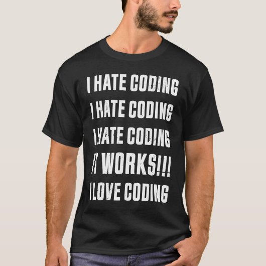 T-shirt Je déteste coder le code de programmation (Devant)