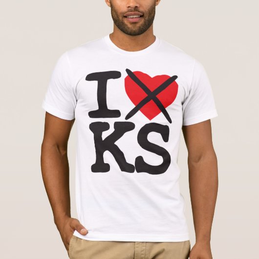 T-shirt Je déteste KS - le Kansas (Devant)