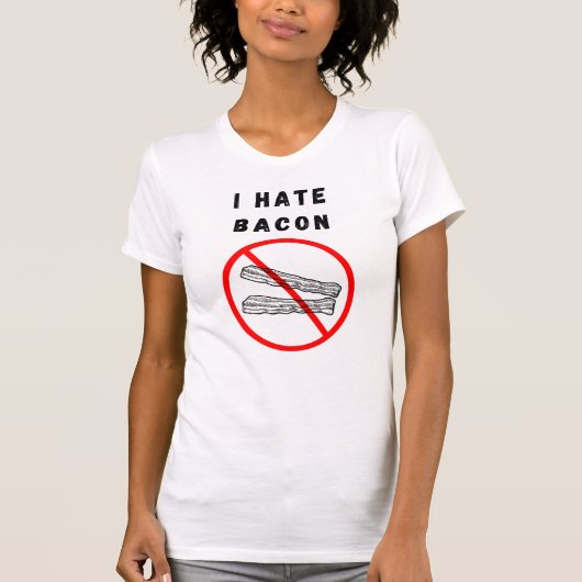 T-shirt Je déteste le bacon (Devant)