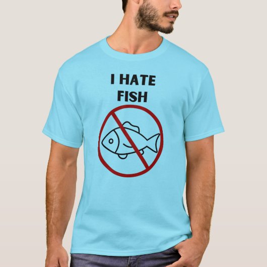 T-shirt Je déteste le poisson (Devant)