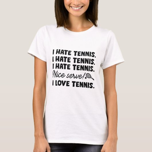 T-shirt Je déteste le tennis (Devant)