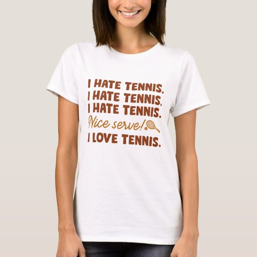 T-shirt Je déteste le tennis (Devant)