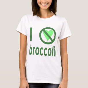 T-shirt Je déteste le texte vert brocoli