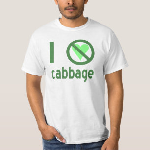 T-shirt Je déteste le texte vert du chou