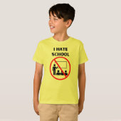T-shirt Je déteste l'école (Devant entier)