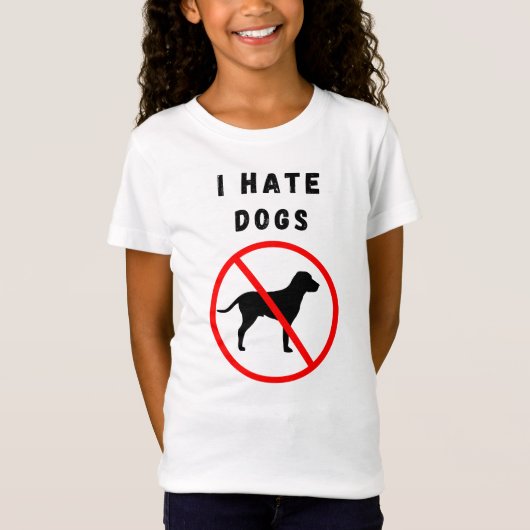 T-Shirt Je déteste les chiens (Devant)