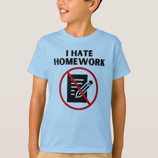 T-shirt Je déteste les devoirs (Devant)