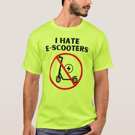 T-shirt Je déteste les E-Scooters (Devant)