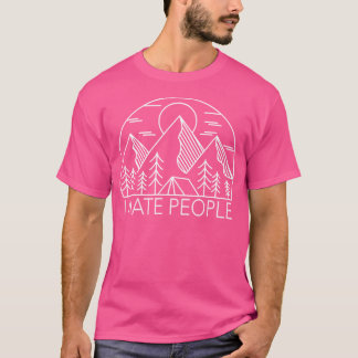 T-shirt Je Déteste Les Gens Drôle Camping Randonnées Monta