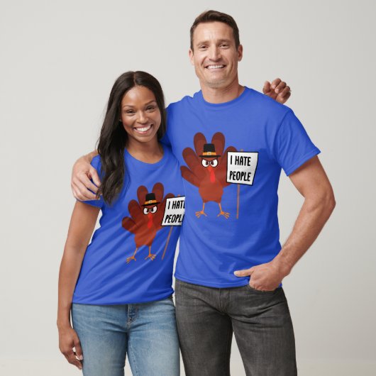 T-shirt Je déteste les gens Turquie drôle Turquie Thanksgi (Unisexe)