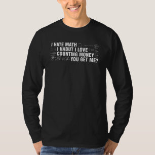 T-shirt Je déteste les maths j'habite j'aime compter les m