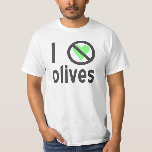 T-shirt Je déteste les olives (noires) (Devant)