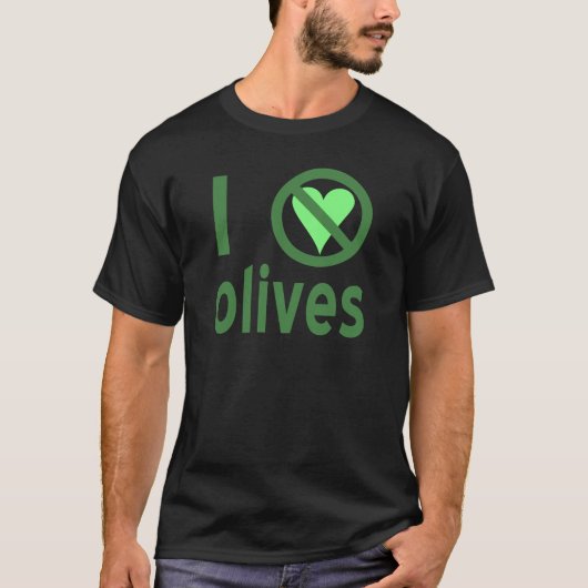 T-shirt Je déteste les olives (vertes) (Devant)
