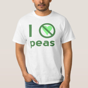 T-shirt Je déteste les petits pois Texte vert