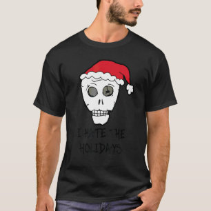 T-shirt Je déteste les vacances crâne anti Noël