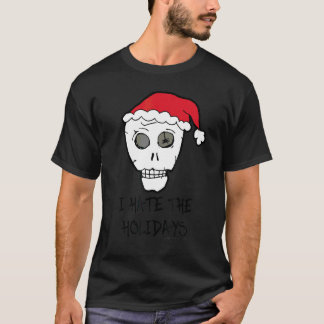 T-shirt Je déteste les vacances crâne anti Noël    