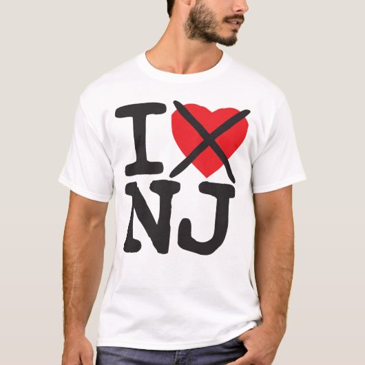 T-shirt Je déteste NJ - New Jersey (Devant)