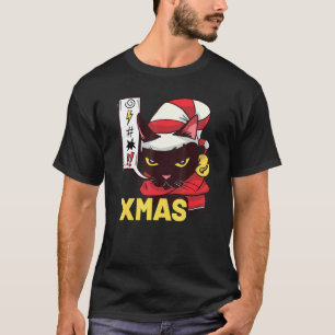 T-shirt Je déteste Noël Drôle Mignon Furieux Visage de Cha