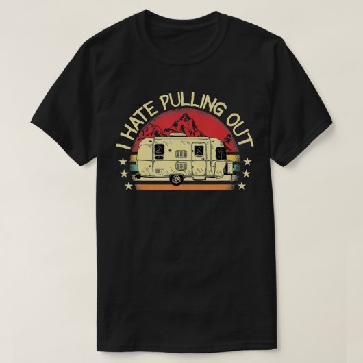 T-shirt Je Déteste Sortir Funny Camping Retro Travel Trai (Design devant)